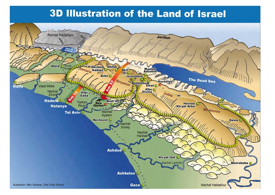 Image result for topography West Bank Israel